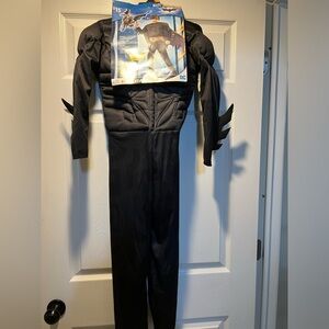 New Batman 1 piece costume w fake muscles, cape, mask, belt never opened M 8-10